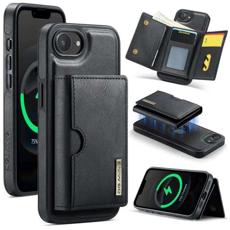 DG.MING M6 Series RFID Tri-fold Card Bag Removable Leather Phone Case DG.MING