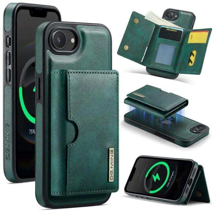 DG.MING M6 Series RFID Tri-fold Card Bag Removable Leather Phone Case DG.MING