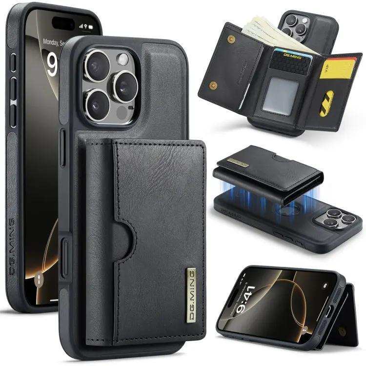 DG.MING M6 Series RFID Tri-fold Card Bag Removable Leather Phone Case DG.MING