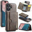 DG.MING M6 Series RFID Tri-fold Card Bag Removable Leather Phone Case DG.MING