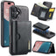 DG.MING M6 Series RFID Tri-fold Card Bag Removable Leather Phone Case DG.MING