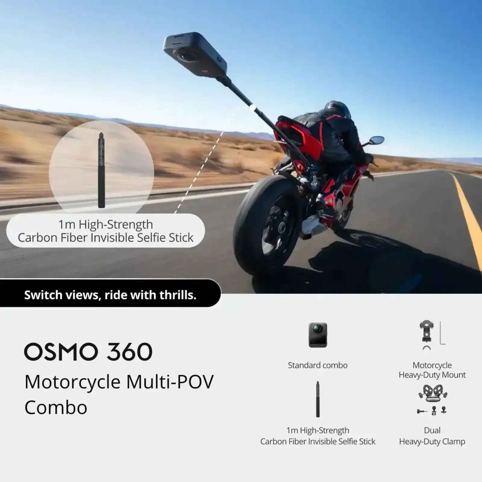 DJI Osmo 360 Motorcycle Multi-POV Combo