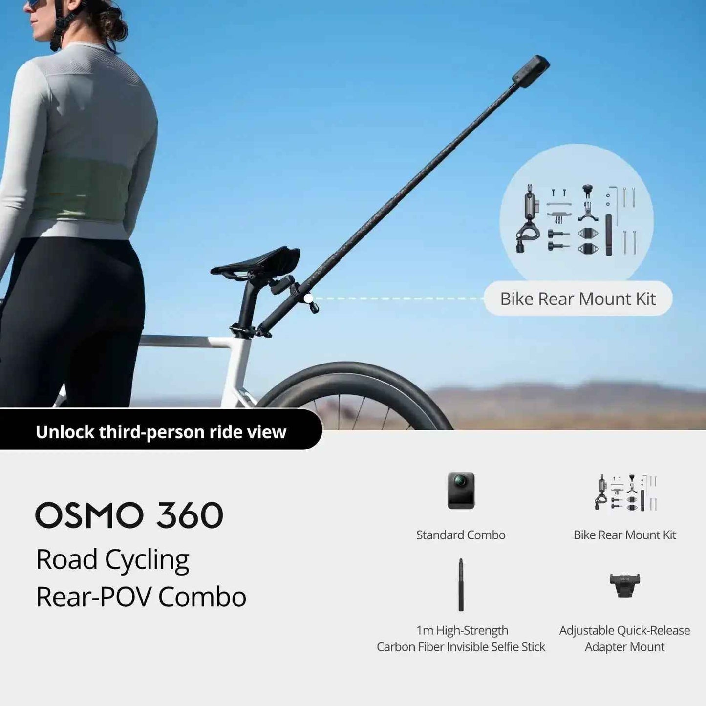 DJI Osmo 360 Road Cycling Rear-POV Combo