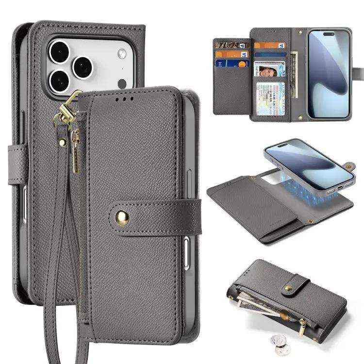 DUX DUCIS Lawa Series 2 in 1 Wallet Zipper Detachable MagSafe Phone Case with Lanyard DUX DUCIS