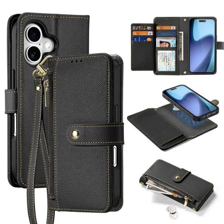 DUX DUCIS Lawa Series 2 in 1 Wallet Zipper Detachable MagSafe Phone Case with Lanyard DUX DUCIS