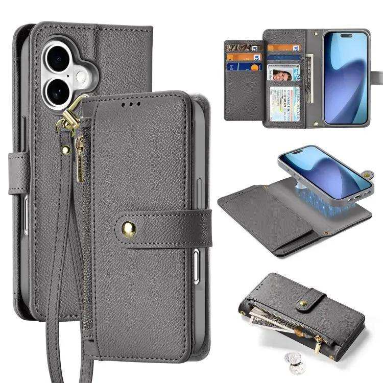 DUX DUCIS Lawa Series 2 in 1 Wallet Zipper Detachable MagSafe Phone Case with Lanyard DUX DUCIS