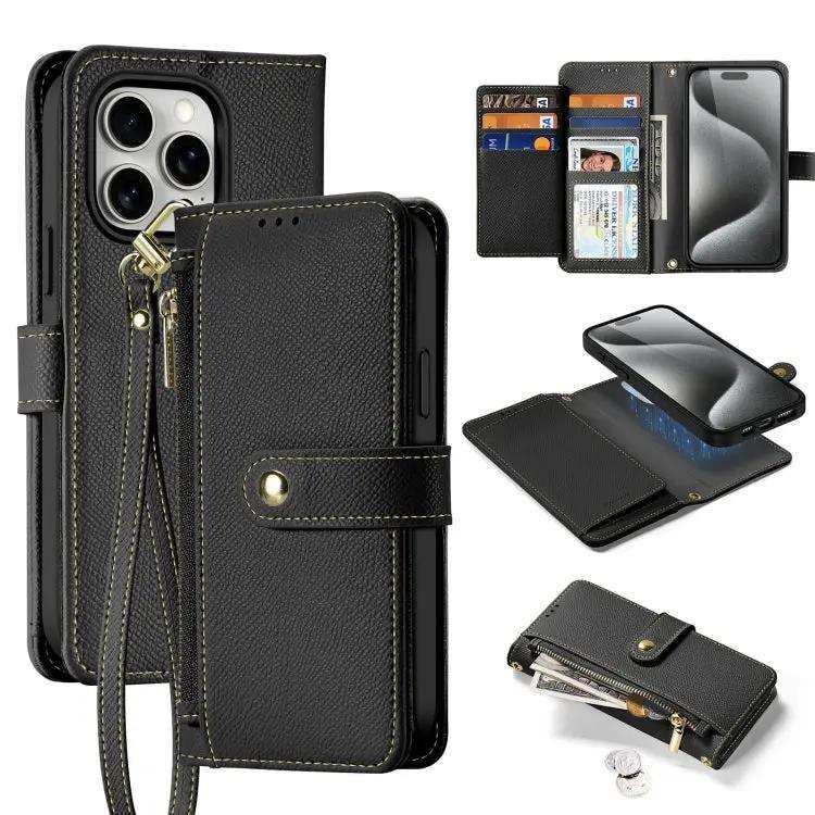 DUX DUCIS Lawa Series 2 in 1 Wallet Zipper Detachable MagSafe Phone Case with Lanyard DUX DUCIS