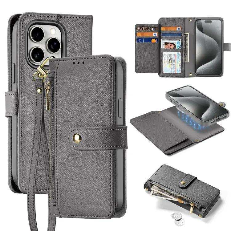 DUX DUCIS Lawa Series 2 in 1 Wallet Zipper Detachable MagSafe Phone Case with Lanyard DUX DUCIS