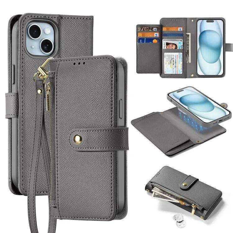 DUX DUCIS Lawa Series 2 in 1 Wallet Zipper Detachable MagSafe Phone Case with Lanyard DUX DUCIS