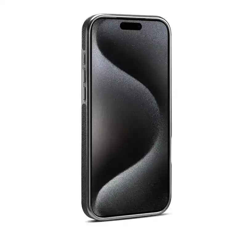 Denior A23 Magnetic Holder Electroplating Genuine Leather Phone Case