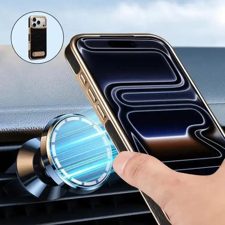 Denior A25 MagSafe Genuine Leather Phone Case with Holder Denior