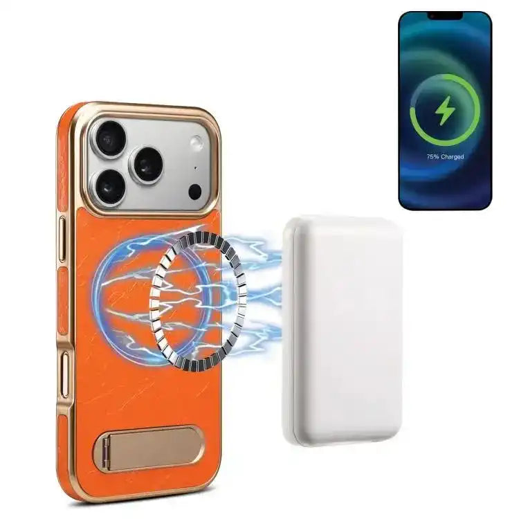 Denior A25 MagSafe Genuine Leather Phone Case with Holder Denior