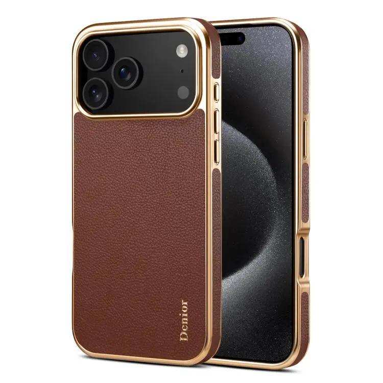Denior Cowhide Leather Plating Phone Case Denior
