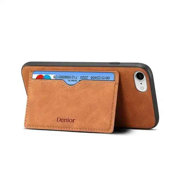 Denior D08 PU Single Card Slot Holder Phone Case