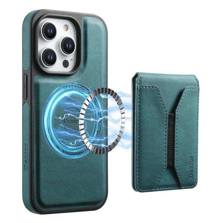 Denior D17 Skin Feel MagSafe Detachable Card Slot Phone Case Denior