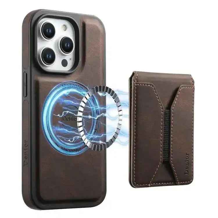 Denior D17 Skin Feel MagSafe Detachable Card Slot Phone Case