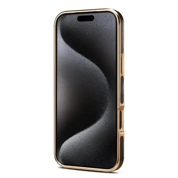 Denior Oil Wax Leather Electroplating Phone Case Denior