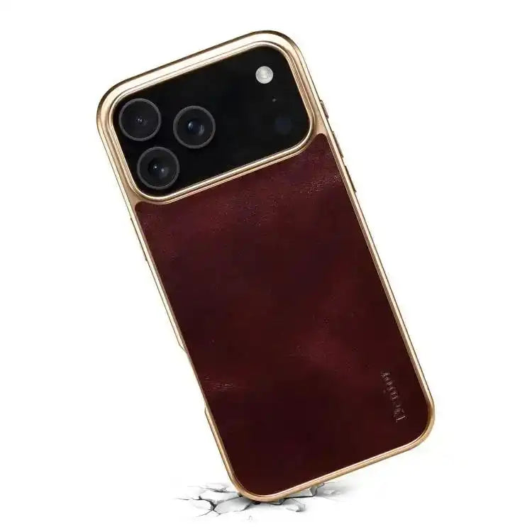 Denior Oil Wax Leather Electroplating Phone Case Denior