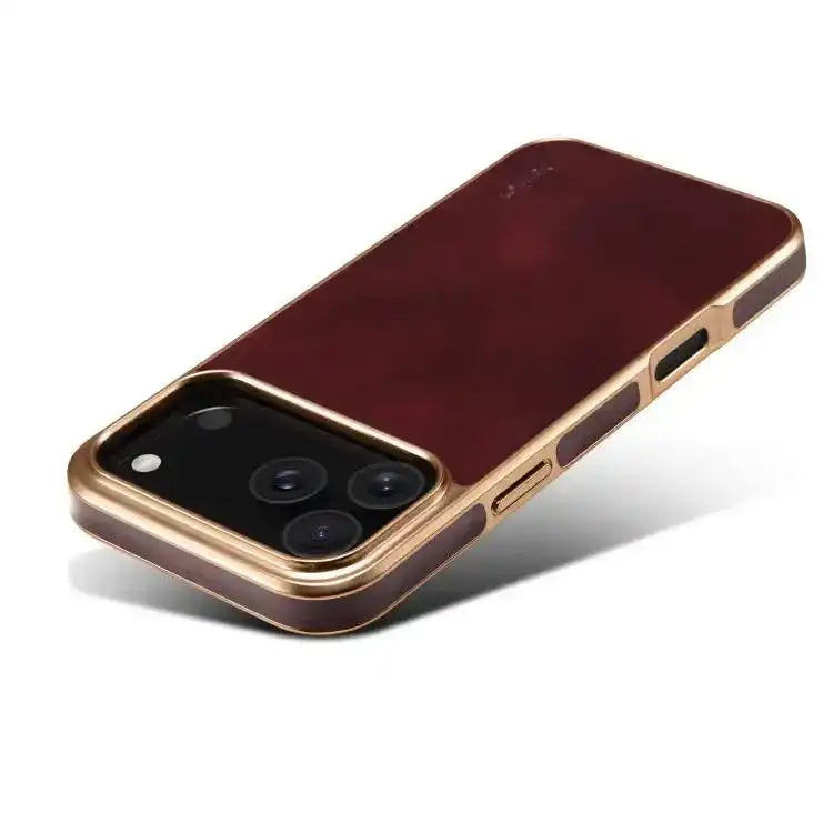 Denior Oil Wax Leather Electroplating Phone Case Denior