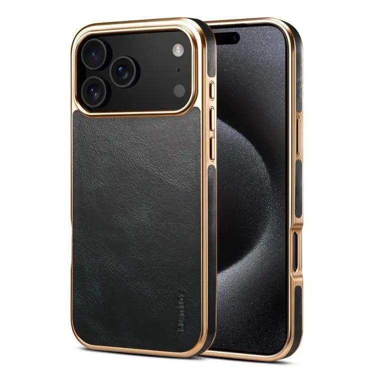 Denior Oil Wax Leather Electroplating Phone Case Denior