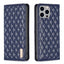 Diamond Lattice Magnetic Leather Flip Phone Case MyMobile