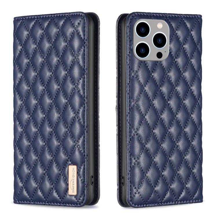Diamond Lattice Magnetic Leather Flip Phone Case MyMobile