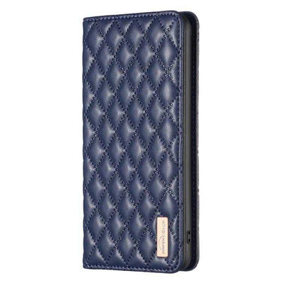 Diamond Lattice Magnetic Leather Flip Phone Case MyMobile