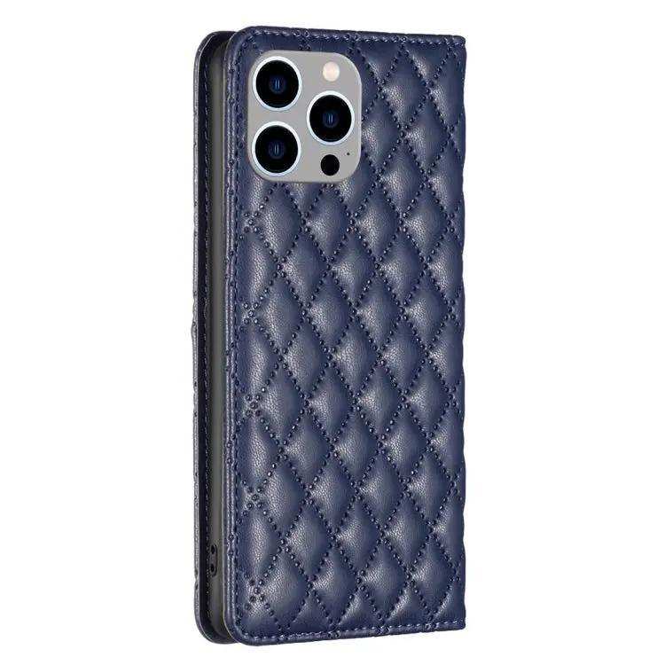 Diamond Lattice Magnetic Leather Flip Phone Case MyMobile