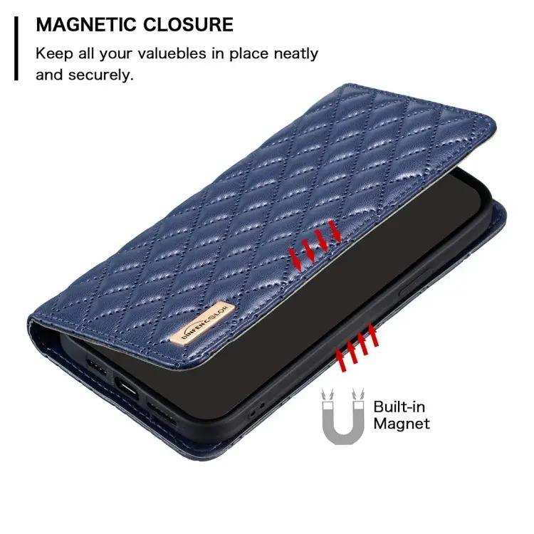 Diamond Lattice Magnetic Leather Flip Phone Case MyMobile