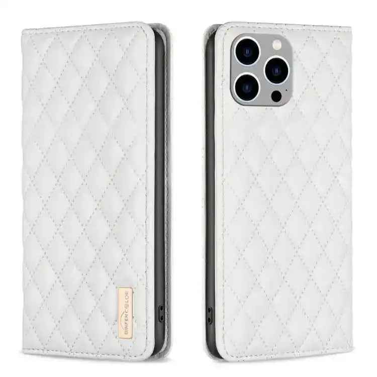 Diamond Lattice Magnetic Leather Flip Phone Case MyMobile