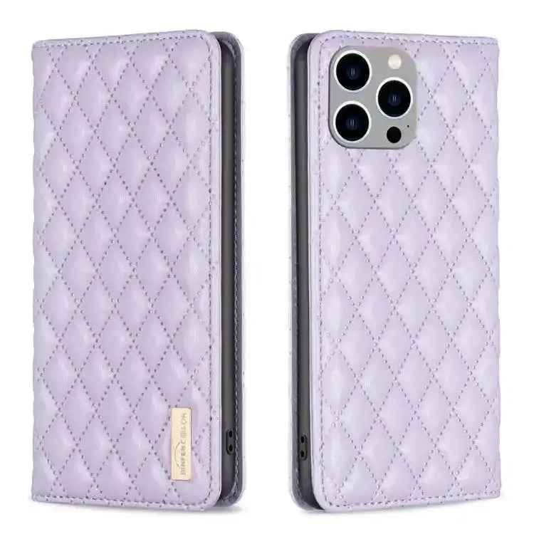 Diamond Lattice Magnetic Leather Flip Phone Case MyMobile