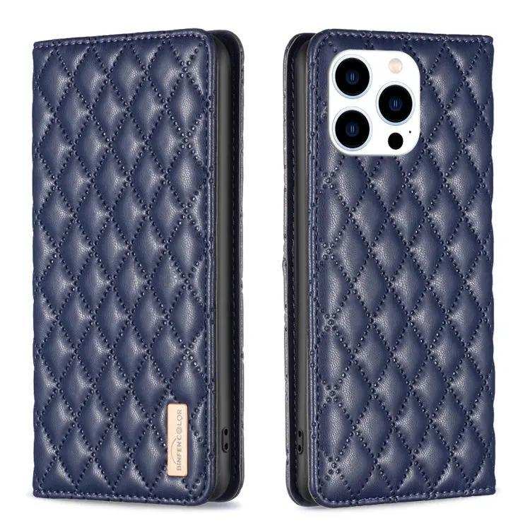 Diamond Lattice Magnetic Leather Flip Phone Case MyMobile