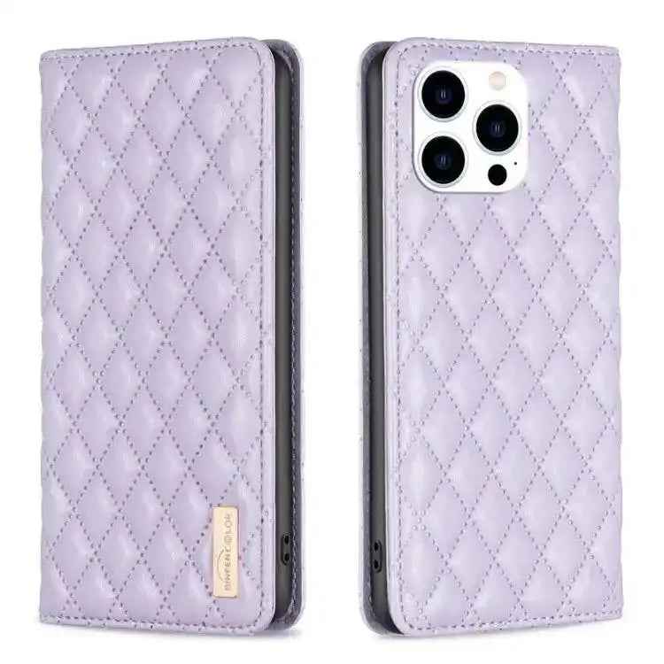 Diamond Lattice Magnetic Leather Flip Phone Case MyMobile