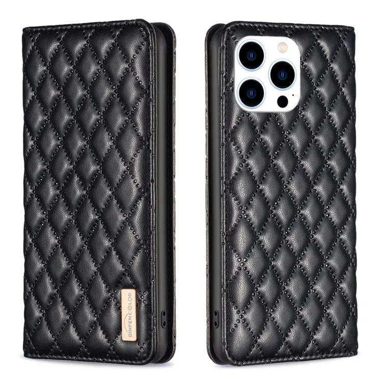 Diamond Lattice Magnetic Leather Flip Phone Case MyMobile