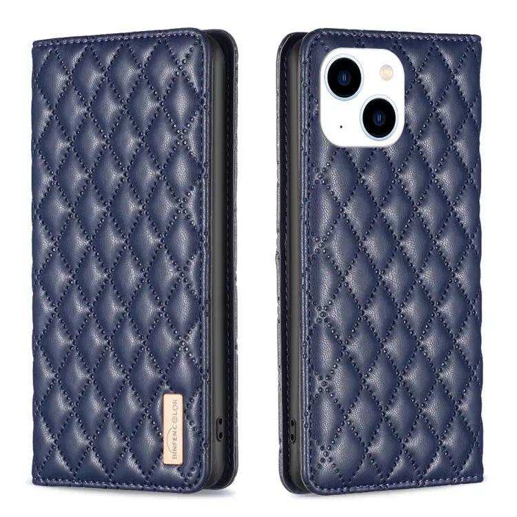 Diamond Lattice Magnetic Leather Flip Phone Case MyMobile
