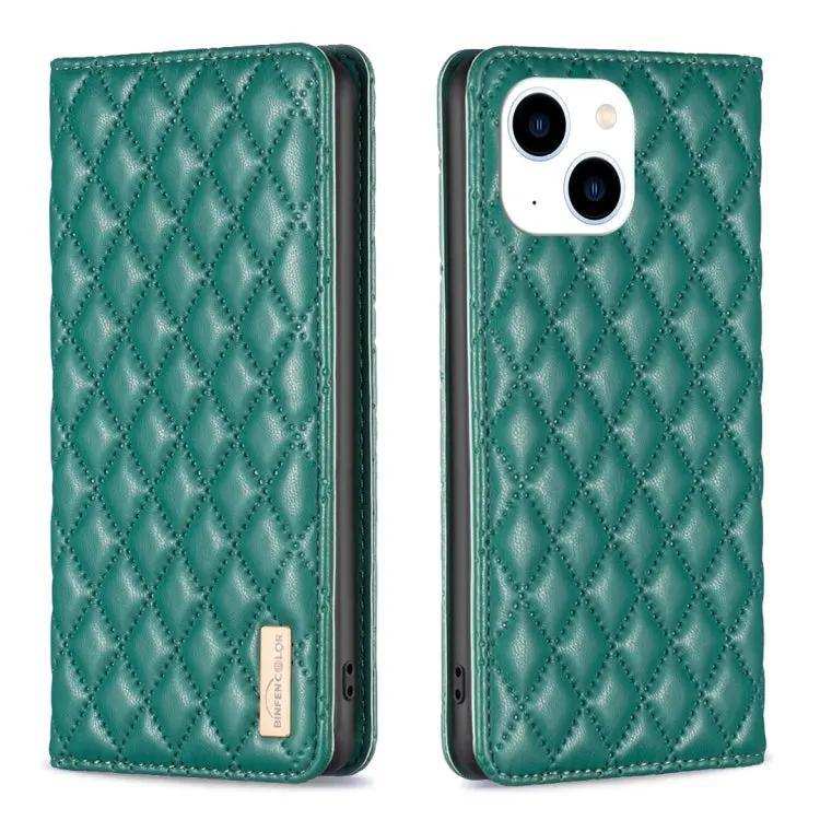Diamond Lattice Magnetic Leather Flip Phone Case MyMobile