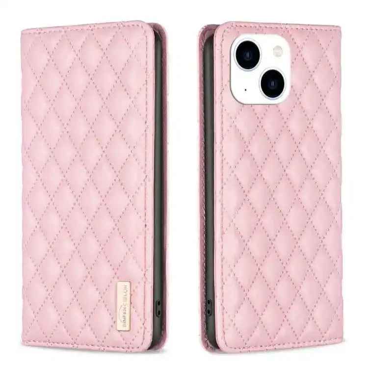 Diamond Lattice Magnetic Leather Flip Phone Case MyMobile