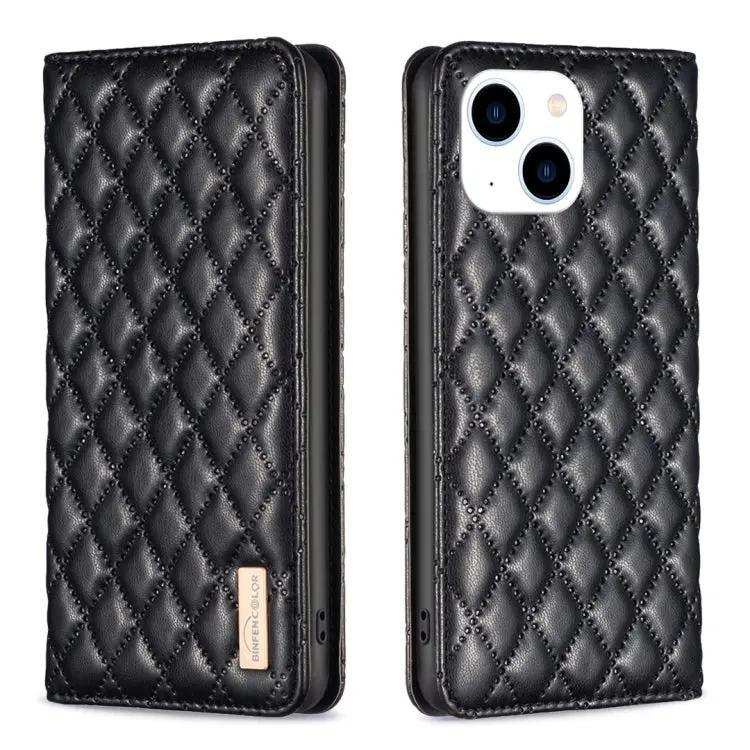 Diamond Lattice Magnetic Leather Flip Phone Case MyMobile