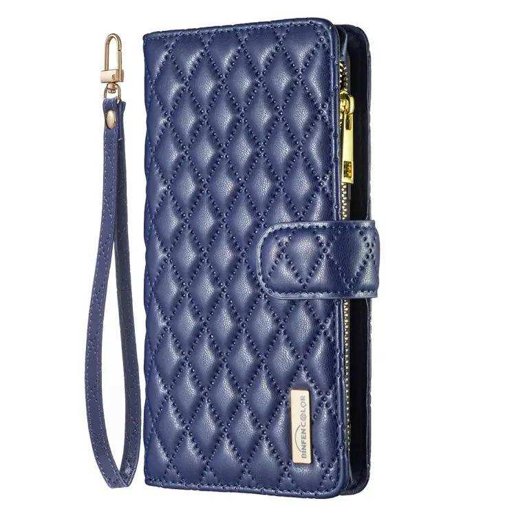 Diamond Lattice Zipper Wallet Leather Flip Phone Case MyMobile