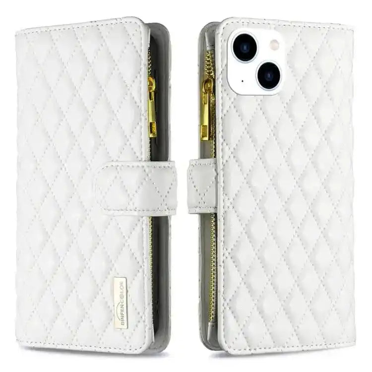 Diamond Lattice Zipper Wallet Leather Flip Phone Case MyMobile