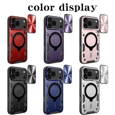 CD Texture Sliding Camshield Magnetic Holder Phone Case