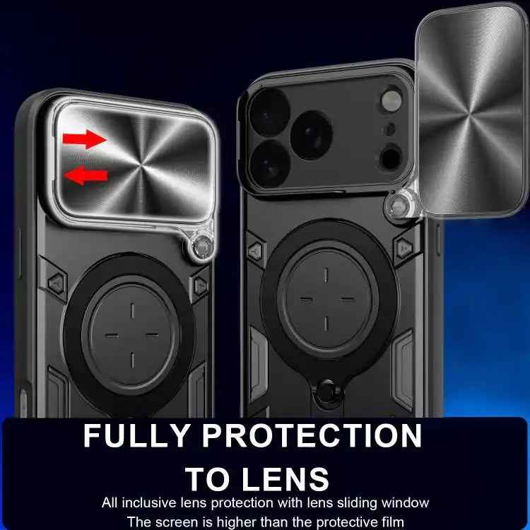 CD Texture Sliding Camshield Magnetic Holder Phone Case