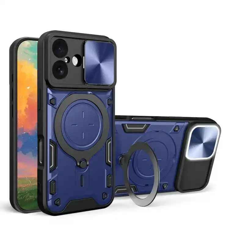 CD Texture Sliding Camshield Magnetic Holder Phone Case