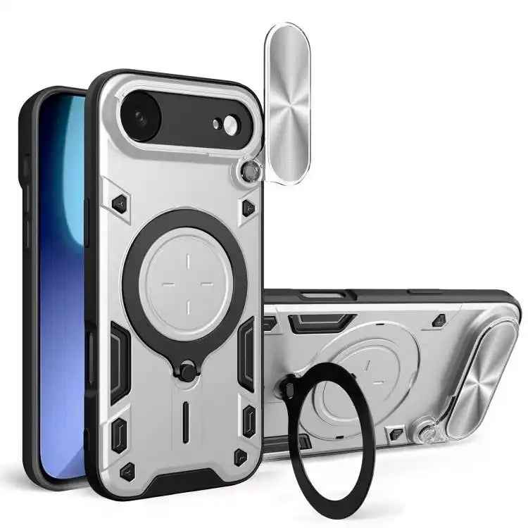 CD Texture Sliding Camshield Magnetic Holder Phone Case