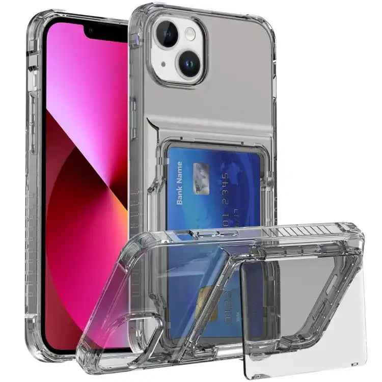 Crystal Clear Flip Card Slot Phone Case