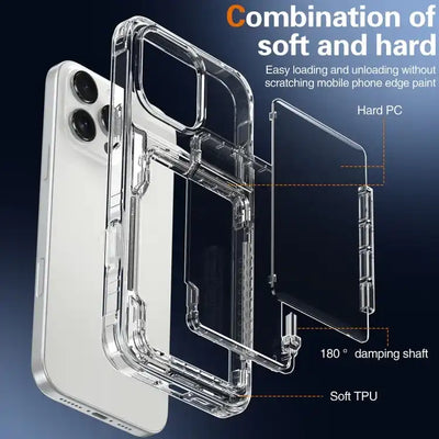 Crystal Clear Flip Card Slot Phone Case MyMobile