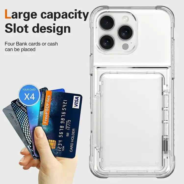Crystal Clear Flip Card Slot Phone Case