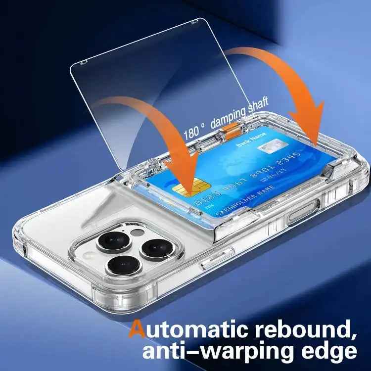Crystal Clear Flip Card Slot Phone Case