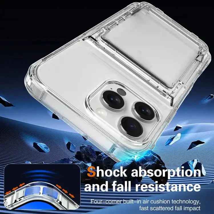 Crystal Clear Flip Card Slot Phone Case