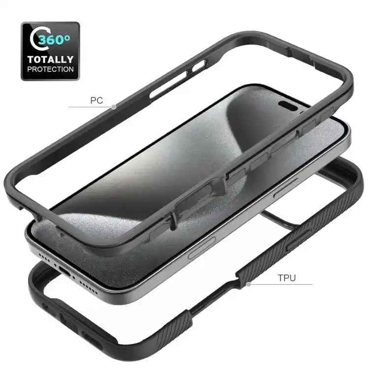 Starry Sky Solid Color Shockproof TPU Clear PC Phone Case